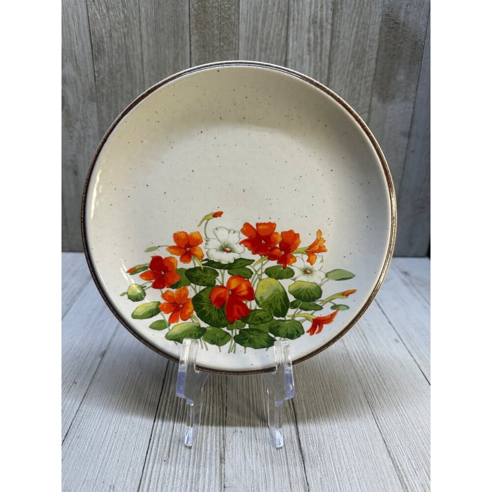 Vtg Ranmaru Asian Song Salad Plates Ceramate Stoneware 3930 JAPAN - Set of 2 - Picture 2 of 9